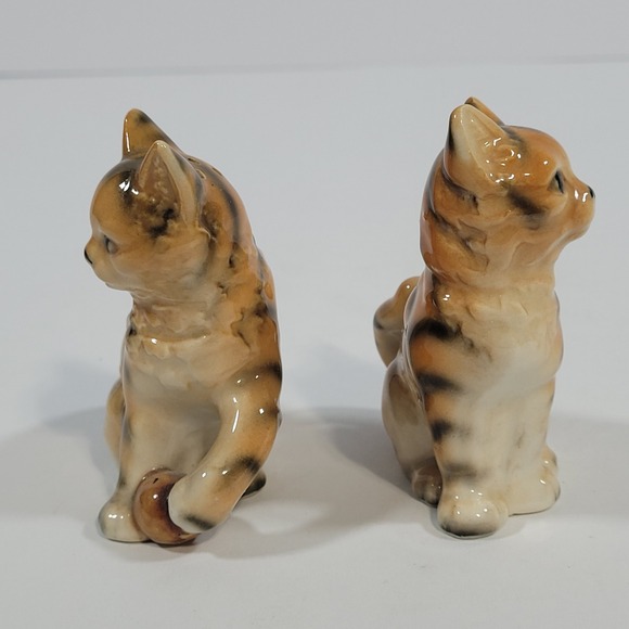 Vintage Orange Tabby Cat Salt and Pepper Shakers Set Japan Ceramic Kittens - Picture 5 of 10